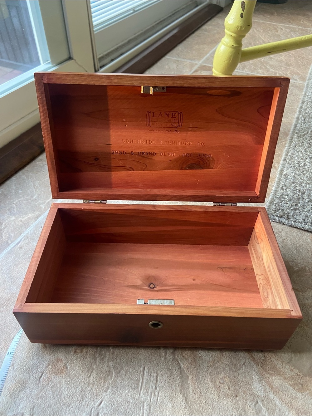 Wooden Box Mini Lane Red Cedar Chest with Hinged Lid No Key Made In USA